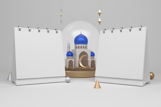 Ramadan Square Calendars Fronted In White Background