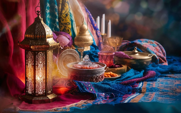 Ramadan with Background and Lanterns