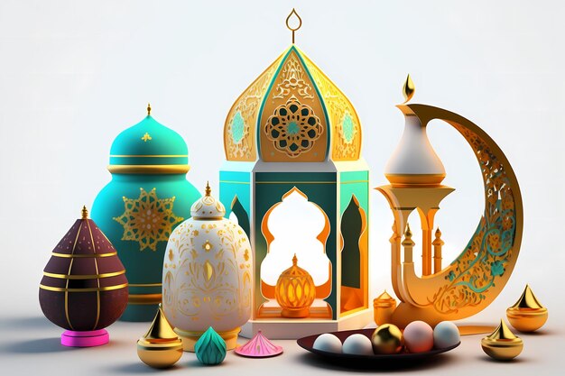 Ramadhan Kareem Decoration,3D Illustration