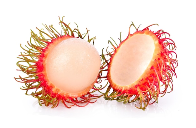 Rambutan sweet delicious fruit isolated on white background