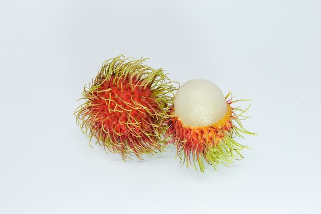 Rambutan on white background