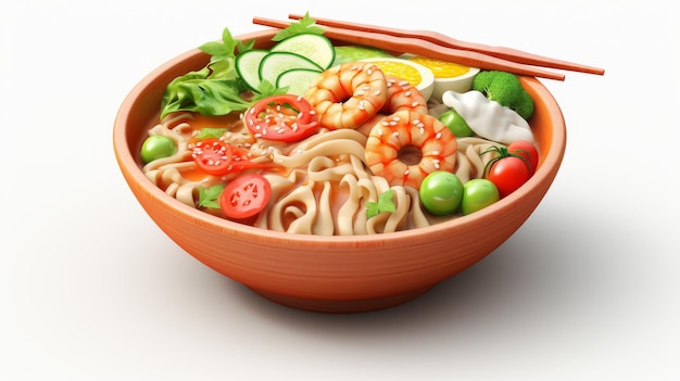 Ramen bowl isolated On White Background