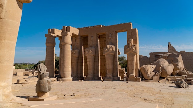 The Ramesseum is the memorial temple or mortuary temple of Pharaoh Ramesses II Luxor Egypt