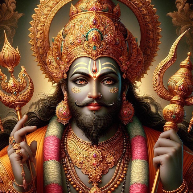 Photo ramnavami rama navami hindu god portrait festival hyper realistic hinduism seventh avatar of vishnu