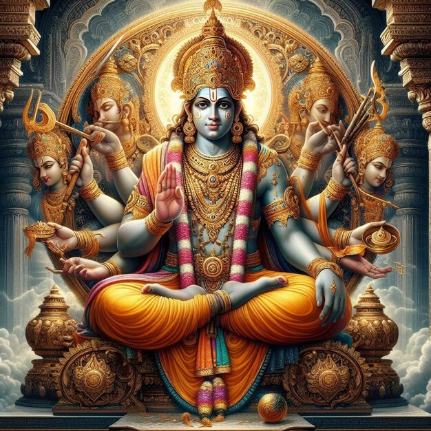 Ramnavami Rama Navami Hindu God Portrait Festival Hyper realistic Hinduism seventh avatar of Vishnu