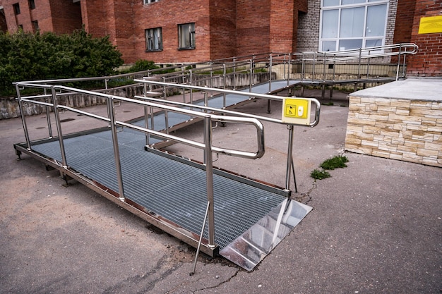 A ramp for people with disabilities near a public building