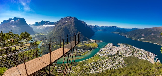 Rampestreken in Andalsnes Norway A famous tourist viewpoint