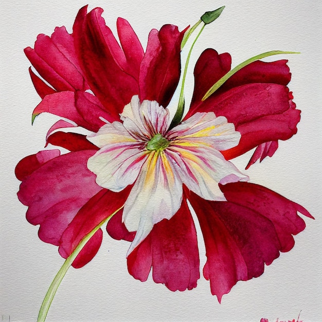 Random Beautiful Flower Watercolor Colorful