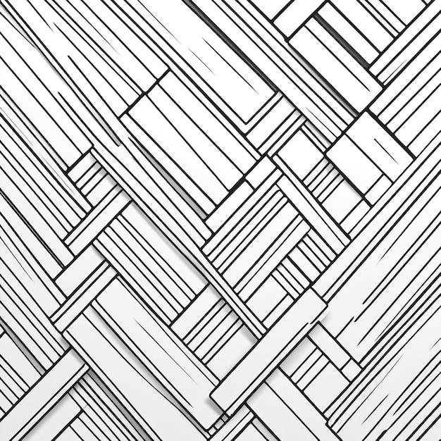 Random Line Tiles Illustration With White Background