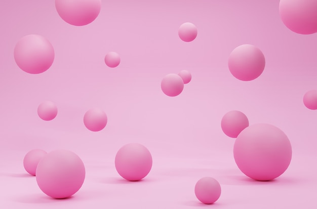 Random pattern pink balls wallpaper on pink background