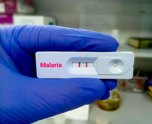 Rapid diagnostic test for Malaria with a positive result