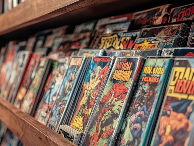 Photo rare comic books displayed with focus on iconic covers