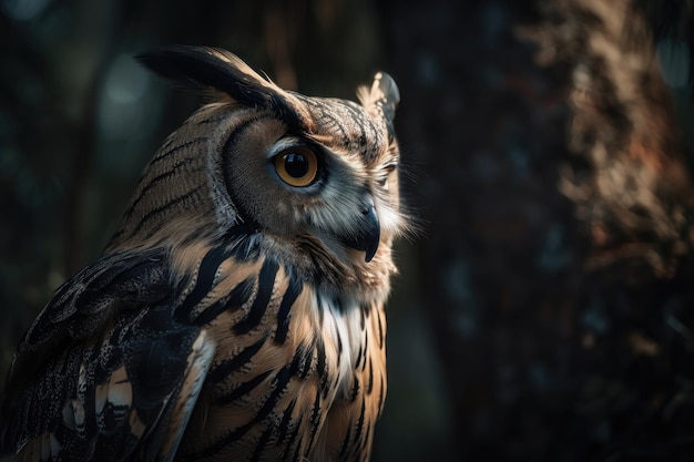 Rare and Endangered Species Owl portrait AI generated