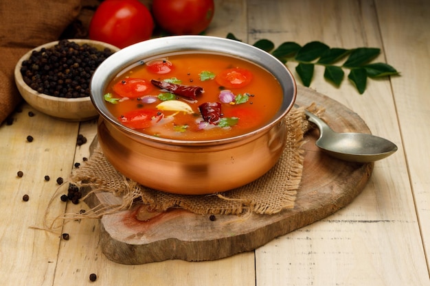 Rasam south Indians main item in meal a veg soup