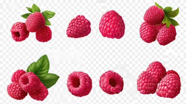 Photo raspberries are on a transparent background