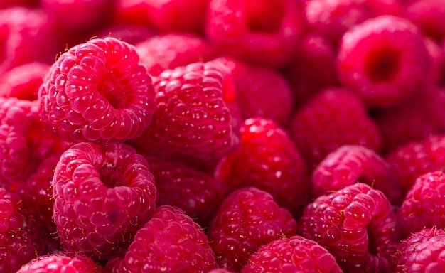 Raspberries food background