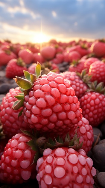 raspberries isolated HD 8K wallpaper Stock Photographic Image