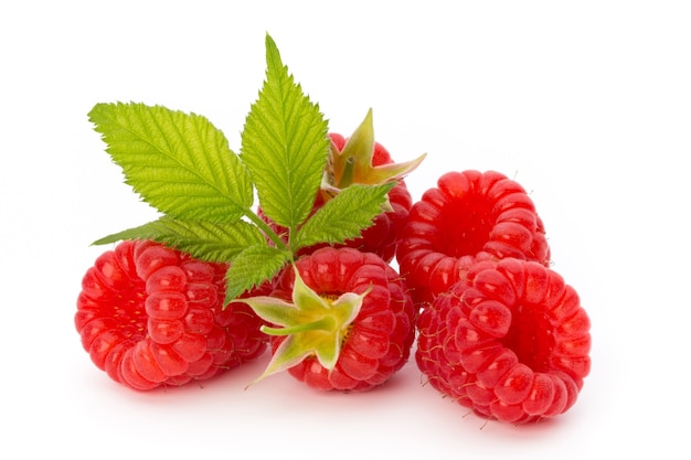 Raspberries isolated on white