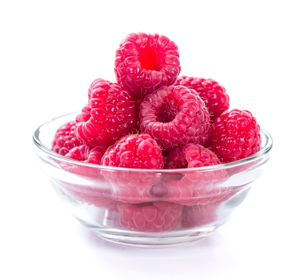 Raspberries isolated on white