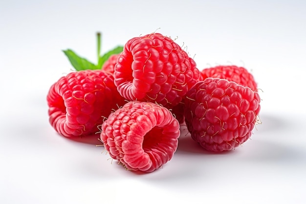 Raspberries on transparent background AI