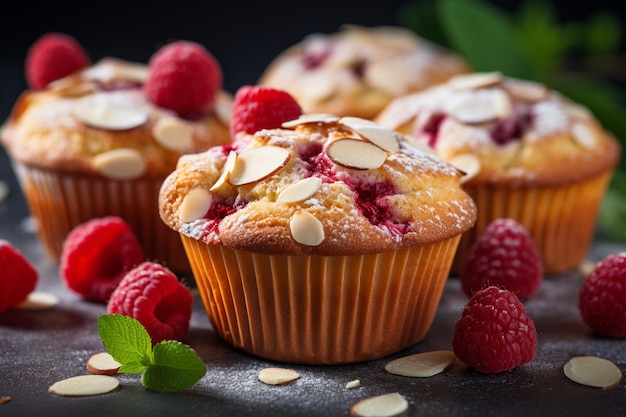 Raspberry Almond Muffins