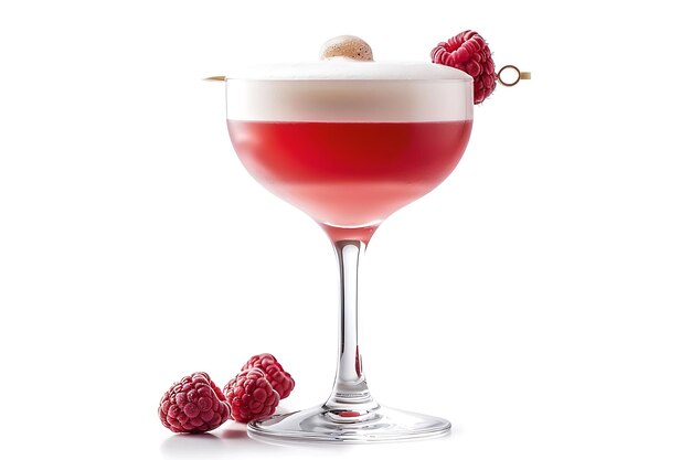 Raspberry Cocktail with Whipped Cream and Garnish