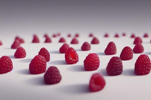 Raspberry isolated Red raspberry with green leaf isolate Raspberry leaves isolated