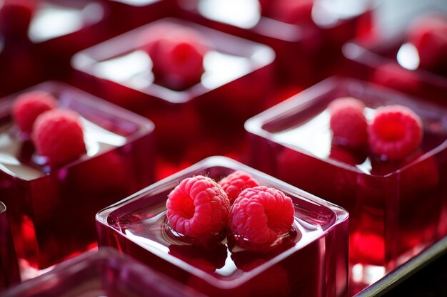 Raspberry jelly shots Generate Ai