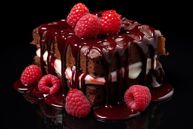 Raspberry jelly with a chocolate drizzle