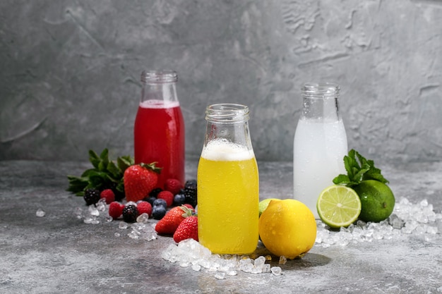 Raspberry and lemon lemonades