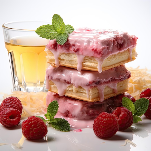 Raspberry Lemonade Coconut Waffle on a white background