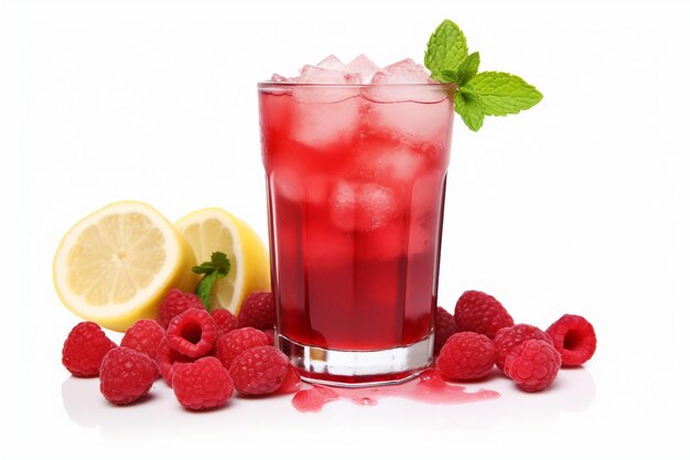 Photo raspberry lemonade isolated on white background