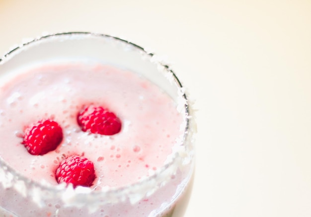 Raspberry smoothie healthy eating recipe styled concept