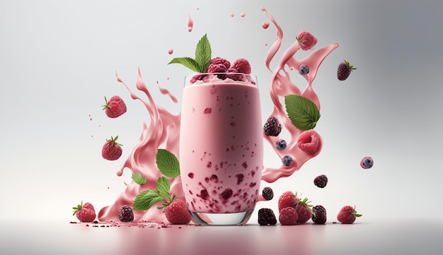 Raspberry Smoothie product shot with Generative AI