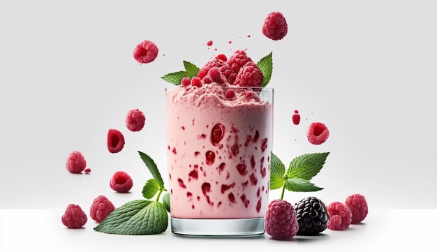 Raspberry Smoothie product shot with Generative AI