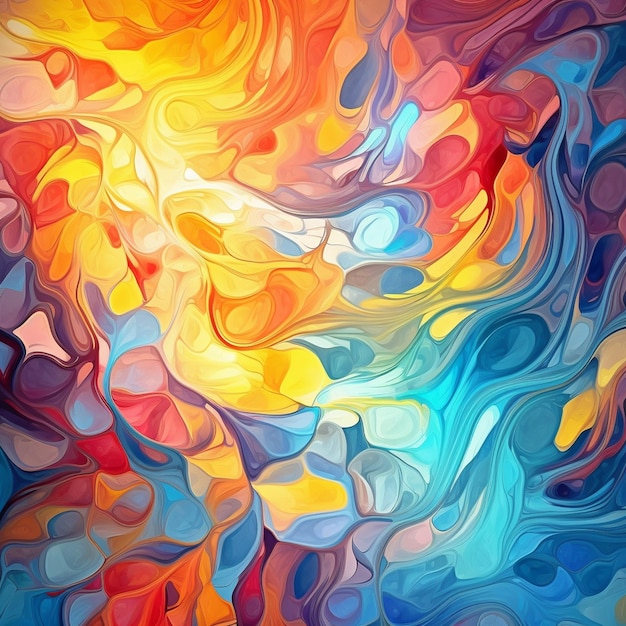 Raster colorful abstract background Waves lines background