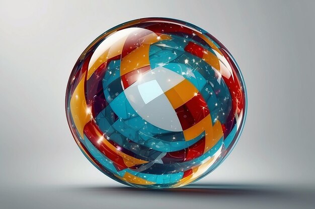 Raster Version of Glass Glossy Sphere Abstract Background