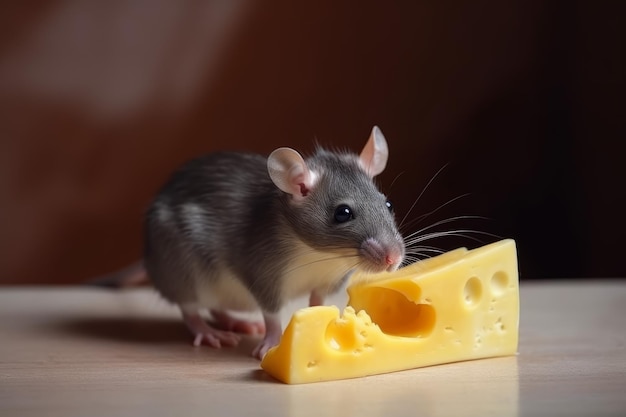 Rat cheese Cute funny paw Generate Ai