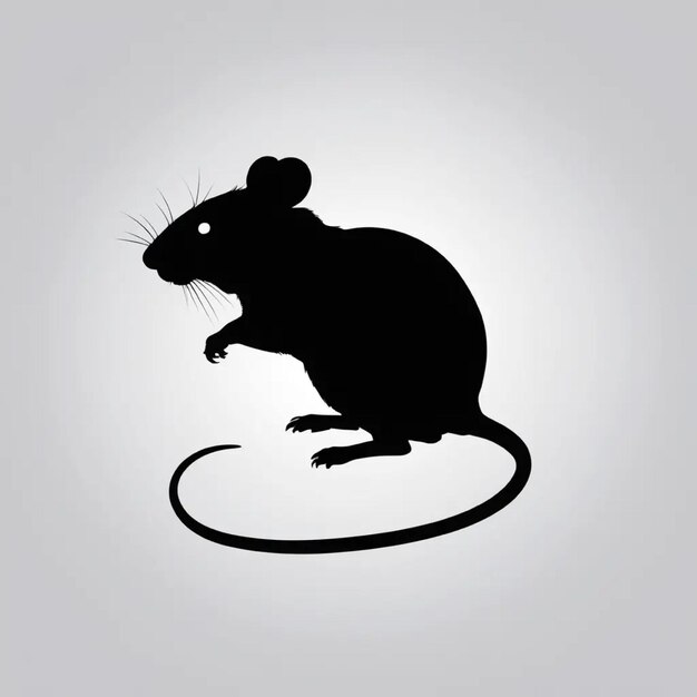 Photo a rat with a black tail and a circle in the middle