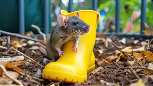 Rat in yellow boot Generative AI