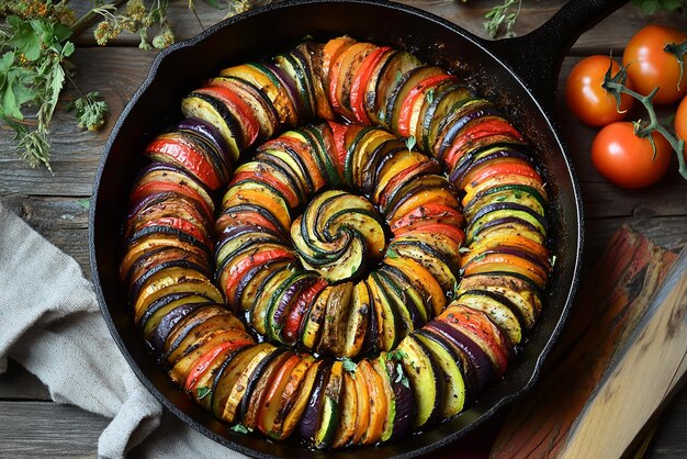 Ratatouille in a Cast Iron Skillet