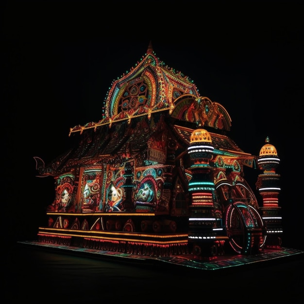 Rath yatra on a black background