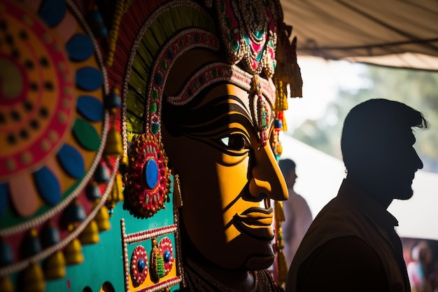 Rathayatra festival of Lord Jagannatha Balabhadra and Subhadra during the annual Rathayatra in Odisha in the background Happy Hindu India