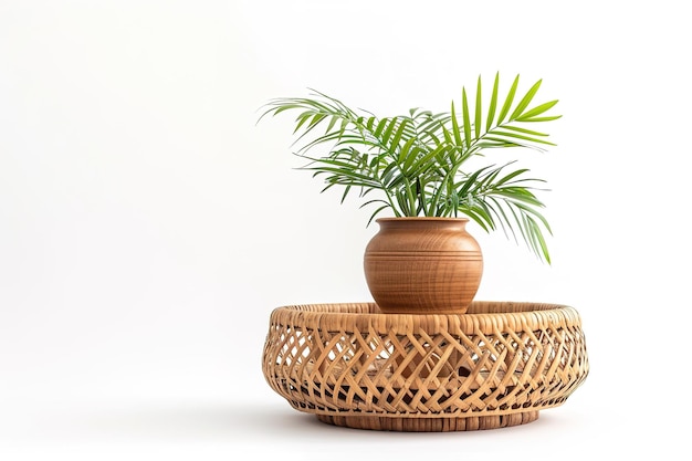 Rattan Table Holder Isolated In Transparent Background