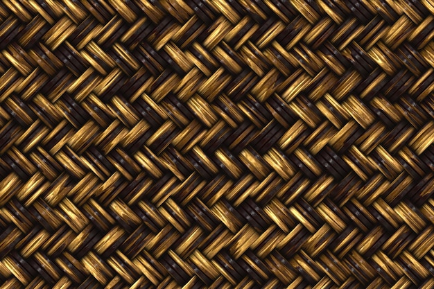 Rattan texture detail handcraft bamboo weaving background Brown wicker basket illustration