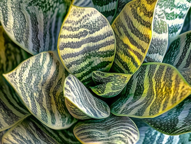 Photo rattlesnake plant with wavy patterned leaves