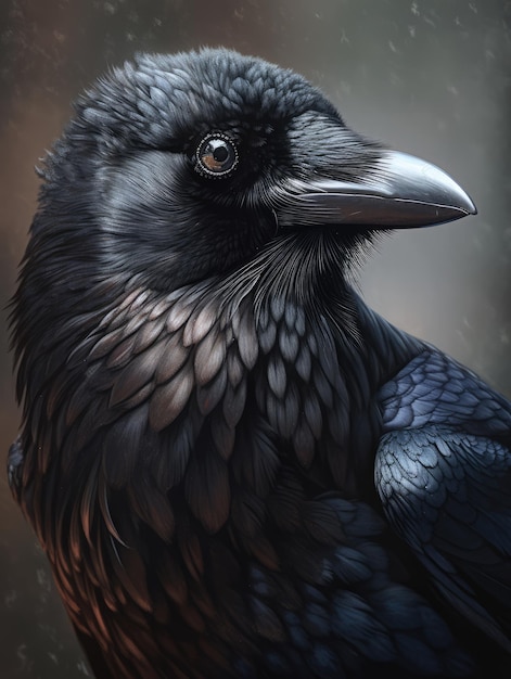 Raven realistically photo portrait generative ai