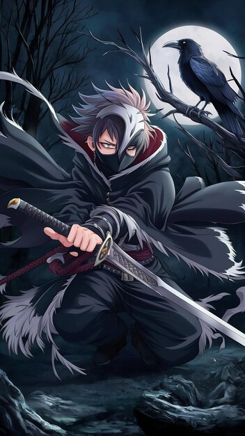 Photo raven themed animie like suske uchiha kakashi