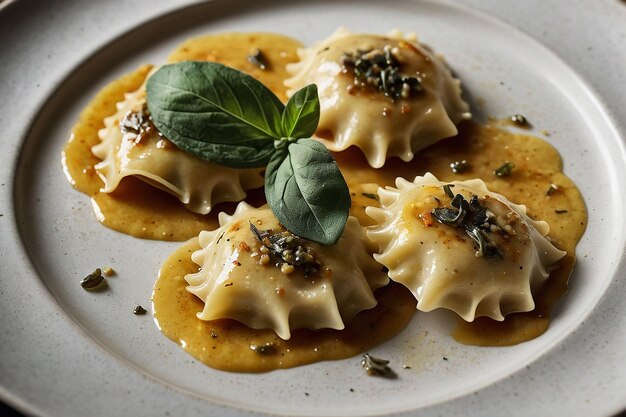 Ravioli with brown butter sage sauce