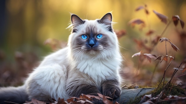 Ravishing BlueEyed Ragdoll Cat Realistic Natural Beauty